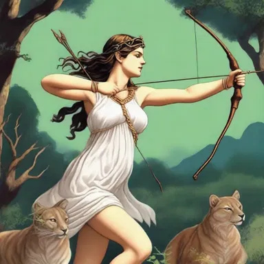 The Greek goddess Artemis, with her bow and arrow, was an oddity among the gods as she preferred the company of wild animals over people.