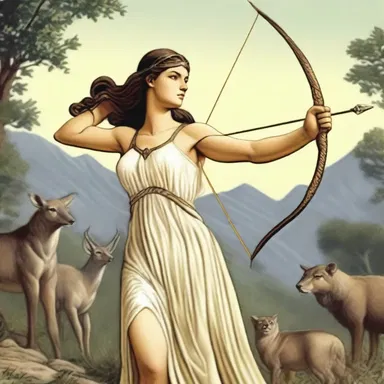 The Greek goddess Artemis, with her bow and arrow, was an oddity among the gods as she preferred the company of wild animals over people.