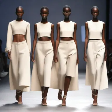 The fashion designer showcased a collection inspired by unraised bread, using neutral tones and minimalistic designs.