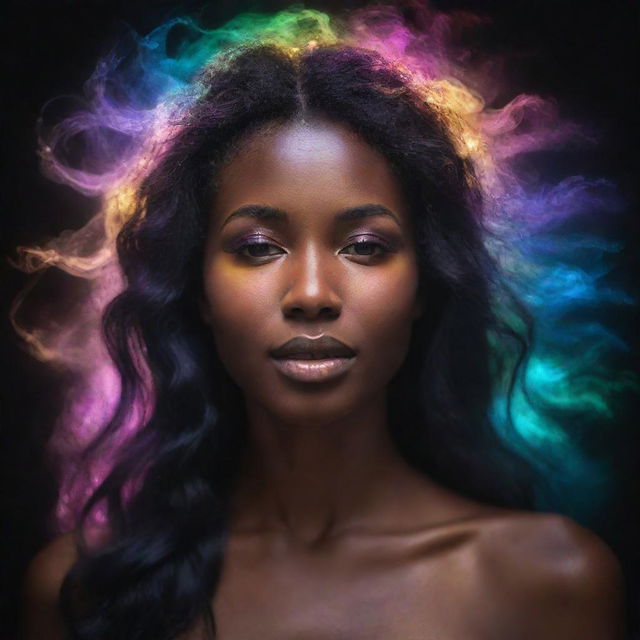 A radiant, ethereal light embodying the concept of a soul, shimmering in a magnificent blend of colors and illuminating the surrounding darkness. The glow feels peaceful, profound, and spellbindingly mystical.