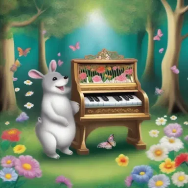 In the enchanted forest, the harmonium played a magical melody that made the flowers bloom and the animals dance.