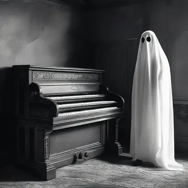 As the eerie music of the harmonium filled the haunted house, the ghostly presence grew stronger, sending shivers down everyone's spine.