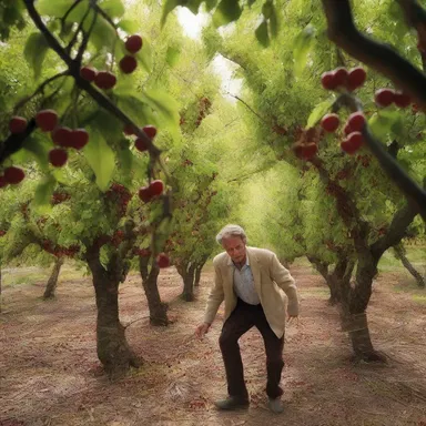 In the movie, a pivotal scene takes place in a marasca orchard, where the characters engage in a dramatic confrontation amidst the cherries hanging from the trees.