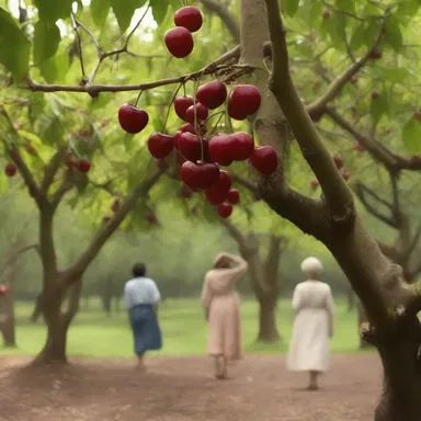 In the movie, a pivotal scene takes place in a marasca orchard, where the characters engage in a dramatic confrontation amidst the cherries hanging from the trees.