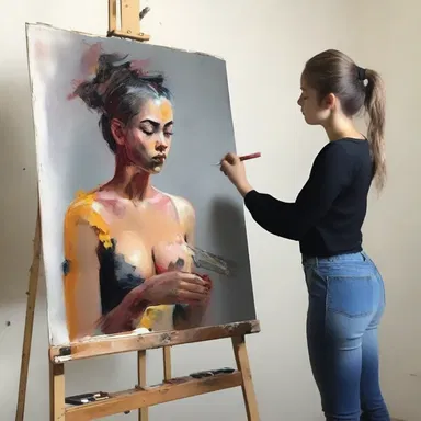 The painter prepared extensively for her tryout, showcasing her impressive technique and creativity.