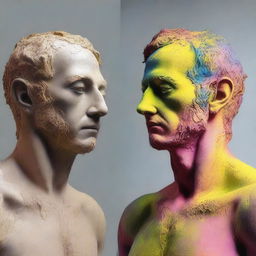 A high-quality digital art image depicting the restoration of a faded figure named Adam