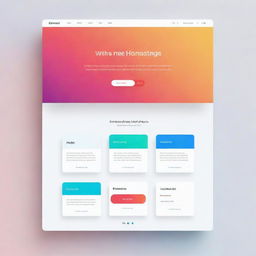 Design a modern UI/UX homepage with two interactive selection boxes prominently displayed for users to choose from. Incorporate clean lines, bright colors, and intuitive layout