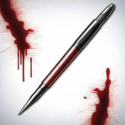 A high-quality digital art image showcasing an unusual combination of a writing pen and a scalpel