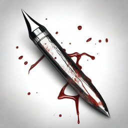 A high-quality digital art image showcasing an unusual combination of a writing pen and a scalpel