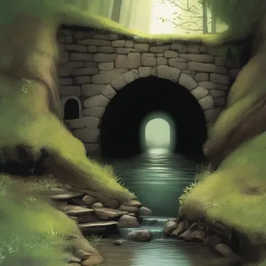 In the fantasy novel, the protagonist discovered a hidden culvert that led to a magical underground world.
