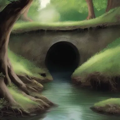 In the fantasy novel, the protagonist discovered a hidden culvert that led to a magical underground world.