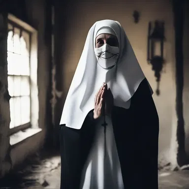 The devout nun walked through the haunted house, chanting prayers to ward off evil spirits.