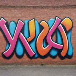 A vibrant, urban graffiti mural on a brick wall, prominently featuring the word 'Kombor' in bold, abstract lettering.