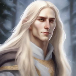 A digital art depiction of a 277-year-old elven prince