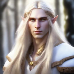 A digital art depiction of a 277-year-old elven prince