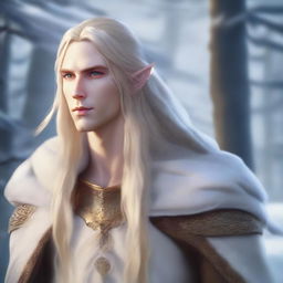 A digital art depiction of a 277-year-old elven prince