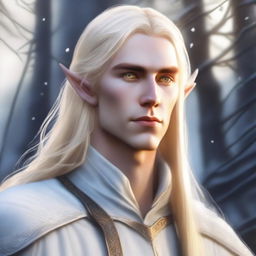 A digital art depiction of a 277-year-old elven prince