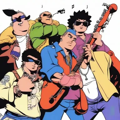 In the popular anime series, the characters bebop together to the lively music.