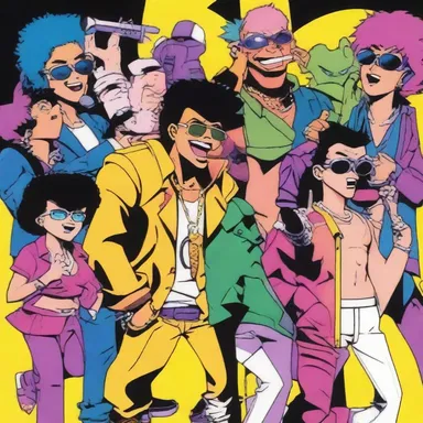 In the popular anime series, the characters bebop together to the lively music.