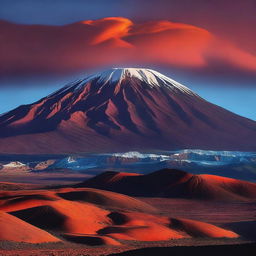 A high-quality digital art image showcasing the majestic Kibo and Mawenzi peaks of Kilimanjaro