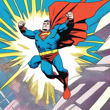 In the comic book, the superhero's skyward flight resembled a skyrocket bursting forth with bright colors.