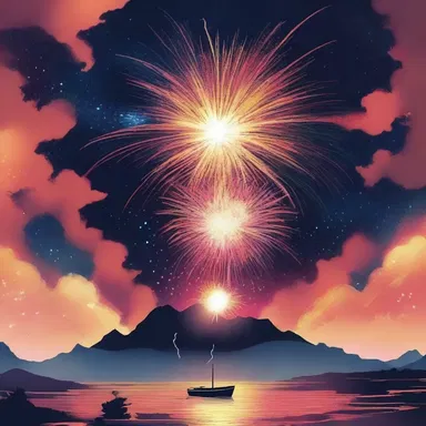 The novel's climactic scene was described as a celestial wonder, with fireworks shooting up like shining rockets into the sky.