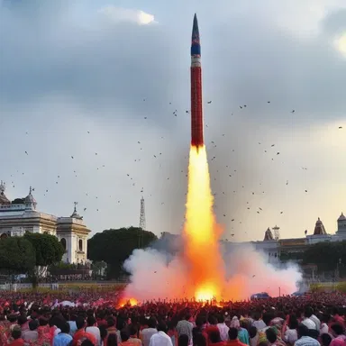 During the festival, religious devotees lit rockets that ascended to the heavens, symbolizing their spiritual aspirations.