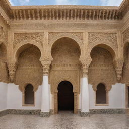 Visualize the golden era of Andalusia, marked by religious tolerance. Display architectural marvels in Cordoba and Granada, showcasing the intricate harmonization of diverse cultures and religions in their design, epitomizing the peaceful cultural coexistence.