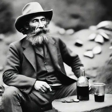 During the California Gold Rush in the mid-1800s, prospectors would often be seen guzzling their precious bottles of whiskey after a hard day's work.