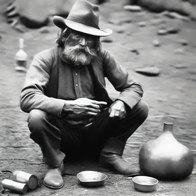 During the California Gold Rush in the mid-1800s, prospectors would often be seen guzzling their precious bottles of whiskey after a hard day's work.