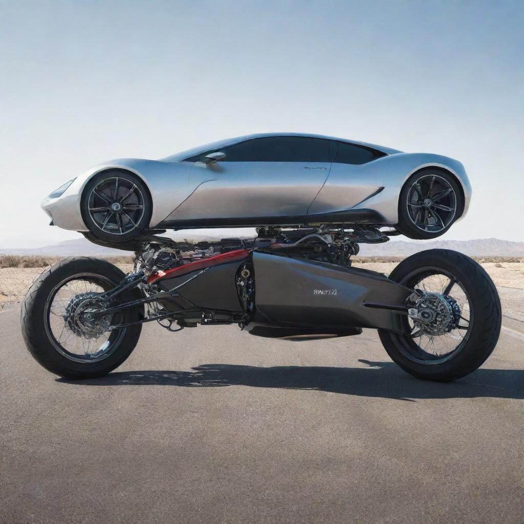 Transforming Transportation: Futuristic Car to Twin Bikes