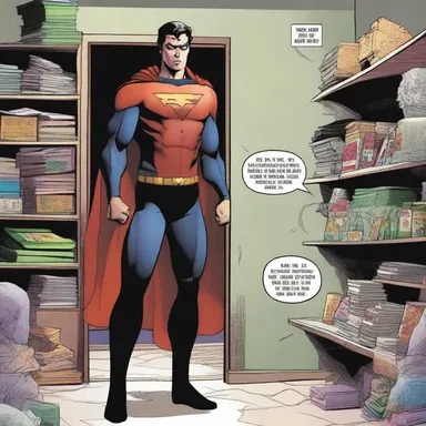 In the latest issue of the superhero comic, the protagonist finds himself in a dire plight, trapped in a villain's lair with no way to escape.