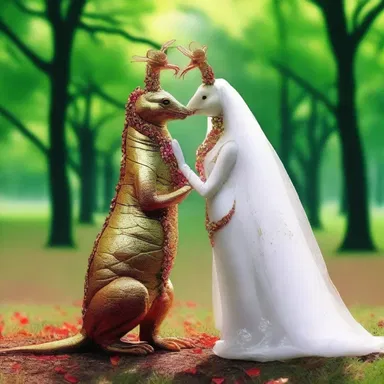 In the magical realm, it is customary to plight two creatures in marriage as a symbol of eternal love and unity.