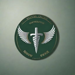 Generate a circular logo for an Army Medical College's dental surgeons including a tooth, sword, and wings.