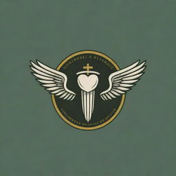 Generate a circular logo for an Army Medical College's dental surgeons including a tooth, sword, and wings.