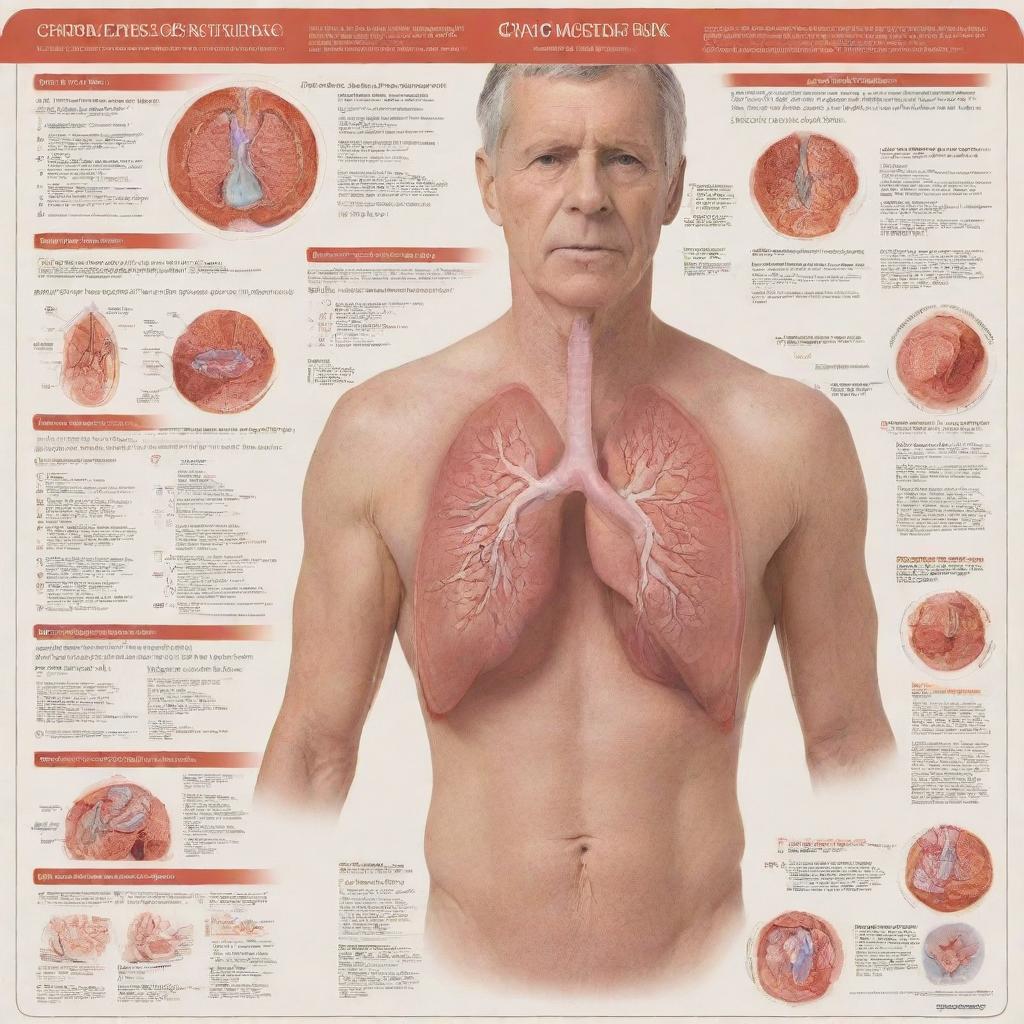 A highly informative and visually pleasing poster giving details about COPD (Chronic Obstructive Pulmonary Disease). Include clear outlines and color-coded sections explaining common signs and symptoms.