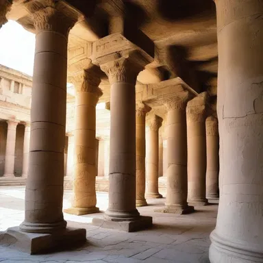 The use of strong columns stabilised the structure of the ancient building.