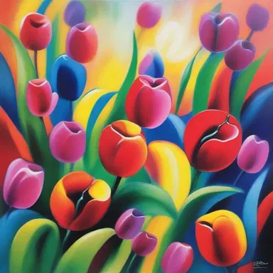 The artist's choice of vibrant colors stabilised the composition and created a harmonious visual effect.