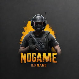 Generate a logo for the gaming team called 'No Name Official'. The logo should be set against a cool PUBG Mobile gaming background with dominant, cool typography in the foreground.