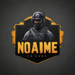 Generate a logo for the gaming team called 'No Name Official'. The logo should be set against a cool PUBG Mobile gaming background with dominant, cool typography in the foreground.