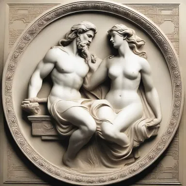 In Greek mythology, the powerful god Zeus formed a dative bond with the beautiful mortal woman named Io, turning her into a heifer to protect her from his jealous wife Hera.