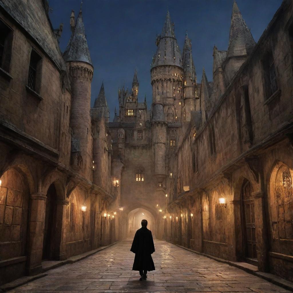 Harry Potter in the magical city of Aayodhya, exploring a hidden chamber filled with ancient spells, mysterious artifacts, and traces of Indian magical traditions. A surreal fusion of Hogwarts and Aayodhya creating a backdrop for unfolding adventures.