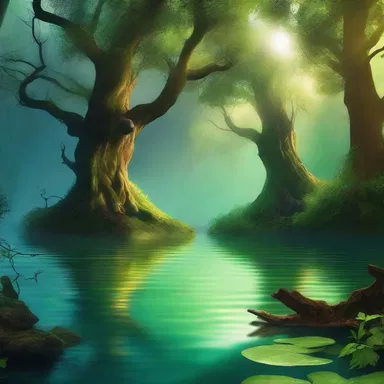In the magical realm, the mystical forest butted against the enchanted lake, forming a barrier between two kingdoms.