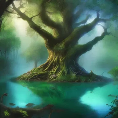 In the magical realm, the mystical forest butted against the enchanted lake, forming a barrier between two kingdoms.