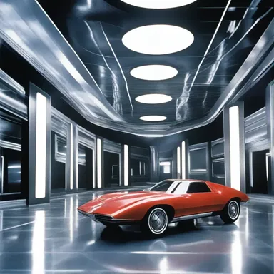 The movie set was metalized to make it appear futuristic and sleek.