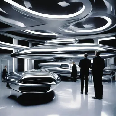The movie set was metalized to make it appear futuristic and sleek.