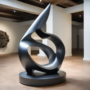 The artist used a unique technique to metalize the sculpture, giving it a modern and industrial look.