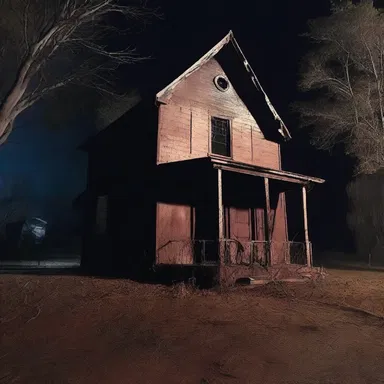 The haunted house was metalized to give it a creepy and chilling atmosphere.