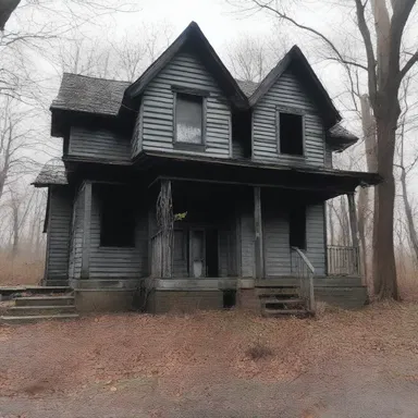 The haunted house was metalized to give it a creepy and chilling atmosphere.