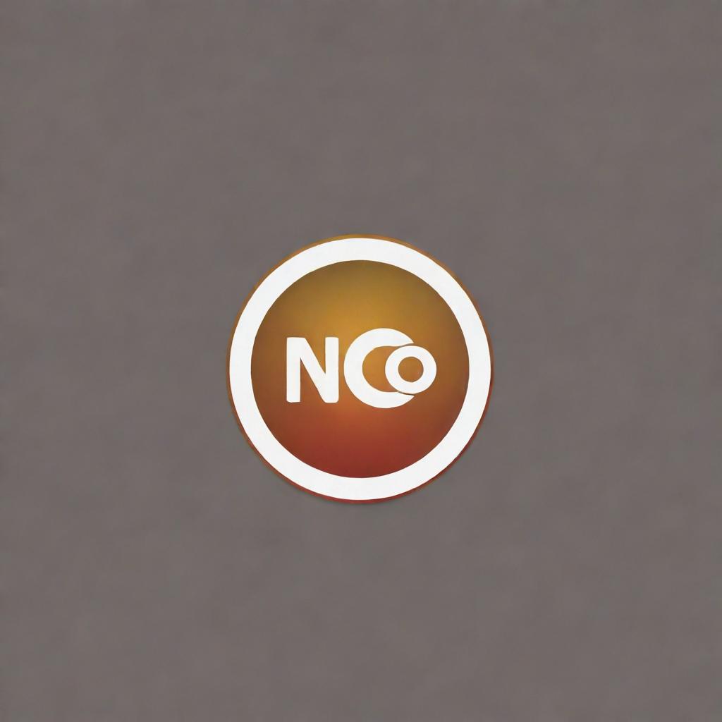 Create a logo incorporating the words 'No Name Official' on a visually appealing background. Include a unique, specially made symbol.